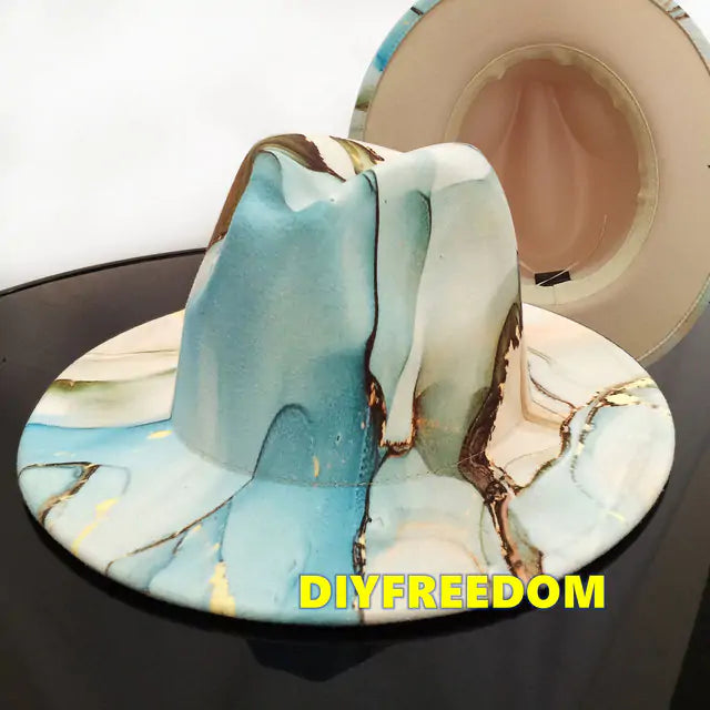 Natural Landscape Tie-dye Fedora Hat